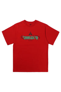 OBEY RECORDS X SCR CHARGED UP TEE /HOT CHILLI RED/